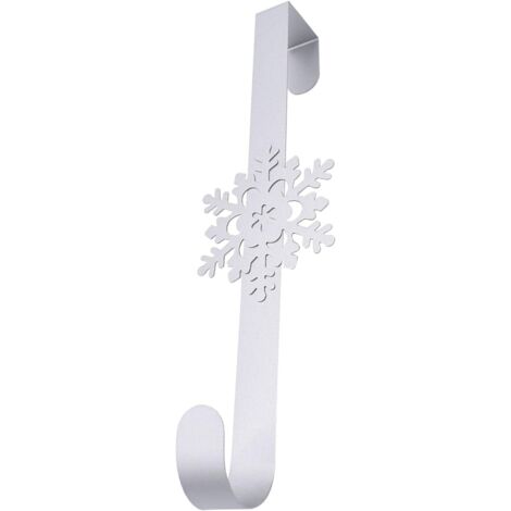 Corona navideña de copos de nieve, decoración navideña para puerta de entrada, decoración navideña de invierno para exteriores, hogar, oficina, corona navideña para fiesta, color blanco.