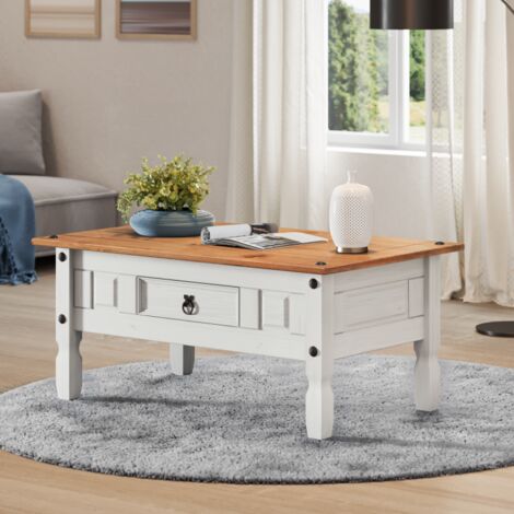 Corona White 1 Drawer Coffee Table