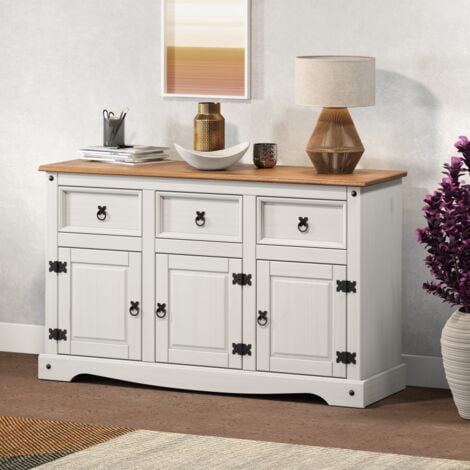 MERCERS FURNITURE Corona White 3 Door 3 Door Sideboard