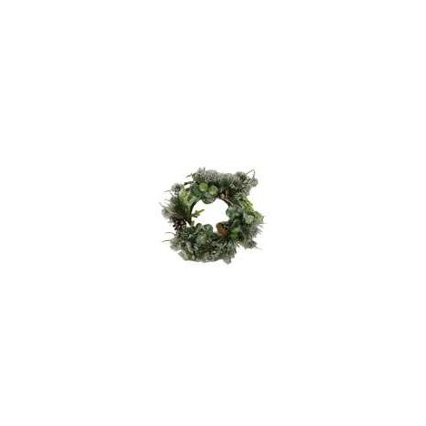 Coroncina plastica verde tondo cm 25
