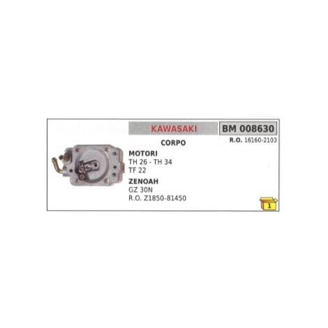 Corpo carburatore KAWASAKI TH26 TH34 ZENOAH GZ30N decespugliatore 16160-2103