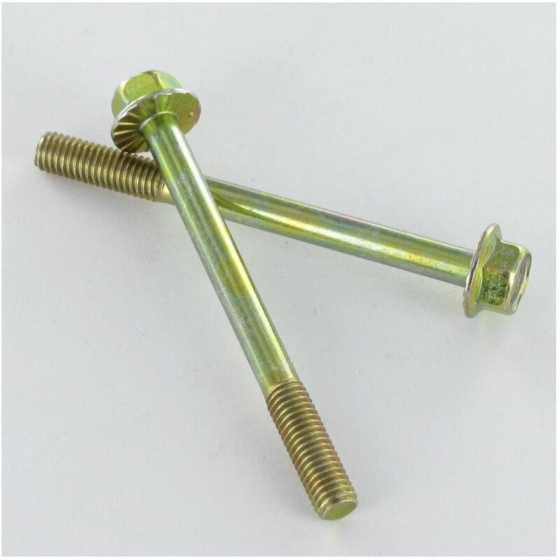 Corps de boulon filetage partiel Charpente Tête hexagonale th Embase collerette M16X180 Bichromaté-10 pièces