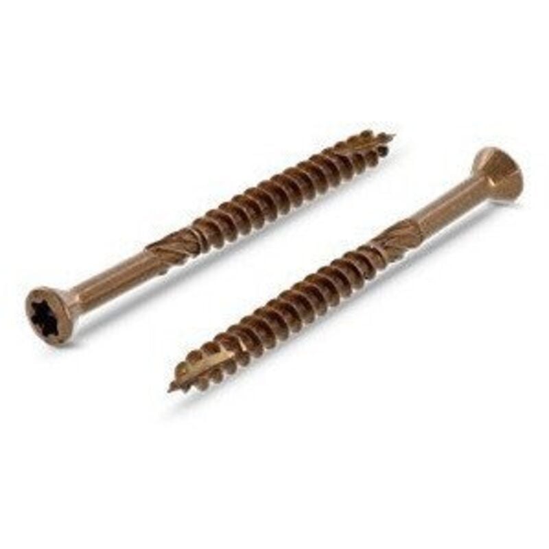 Vis Express - Vis terrasse Tête fraisée bombée tfb torx T25 5X60 Inox A4 Brun-200 pièces
