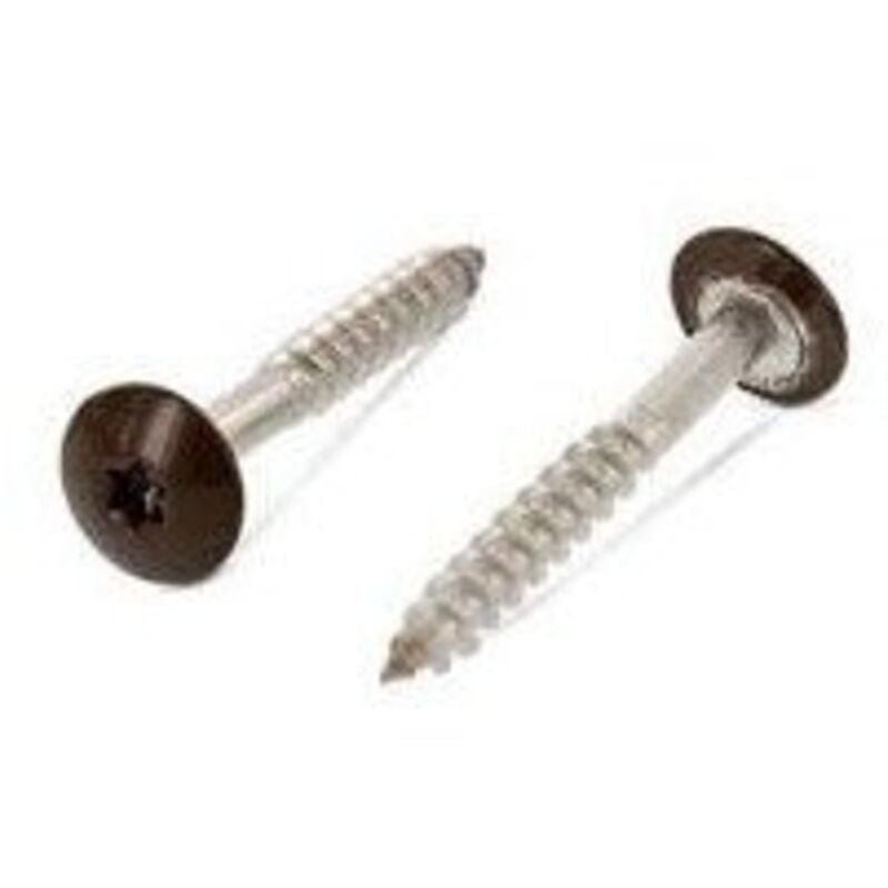 Vis de facade torx T20 4.8X38 Diamètre de tête: 12.3 Inox A2 RAL8014 brun sepia-100 pièces