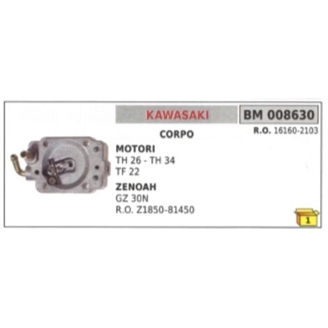 Corps de carburateur KAWASAKI TH26 TH34 ZENOAH GZ30N débroussailleuse 16160-2103