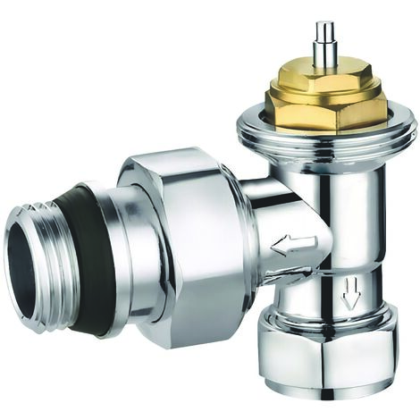 Corps thermostatique équerre MF15x21 (1/2") design chromé