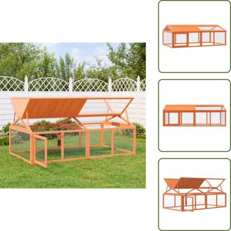Corral de madera maciza - vidaXL Corral de madera maciza pino marrón 200x112,5x74 cm - Corral para perros