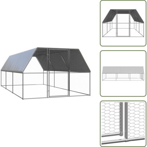 Corral de pollos - vidaXL Jaula gallinero de exterior de acero galvanizado 3x6x2 m - Corral de animales