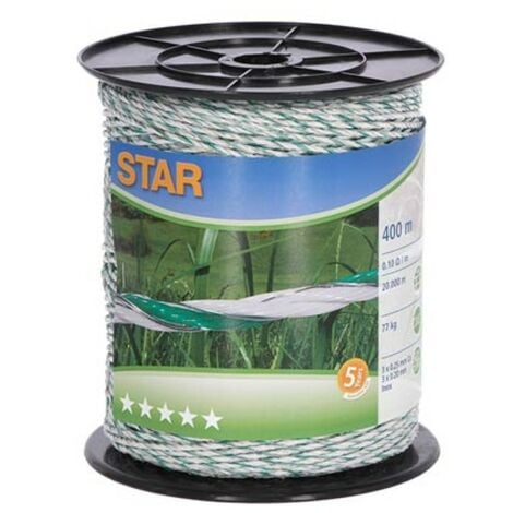 Corral Fil StarClasse blanc/vert 400m 3x0,25cu+3x0,20 inox