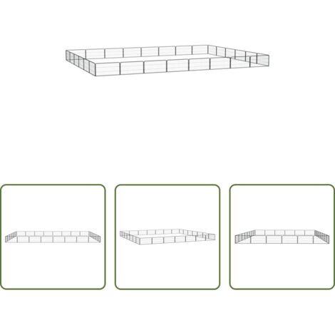 Corral para cachorros -  Jaula perros 28 paneles acero recubierto polvo negro 100x50 cm