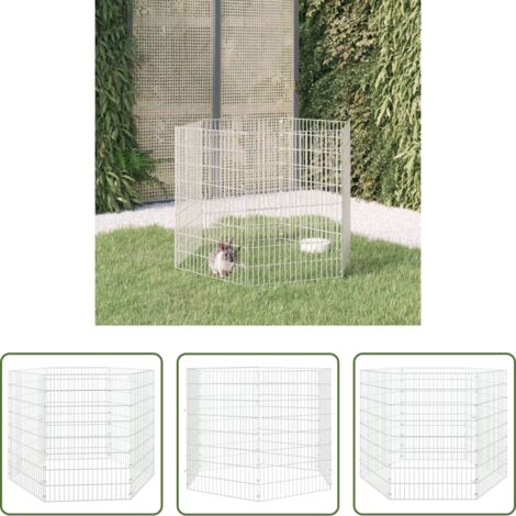 Corral para conejos -  Recinto animales corral 6 paneles hierro galvanizado 54x80 cm