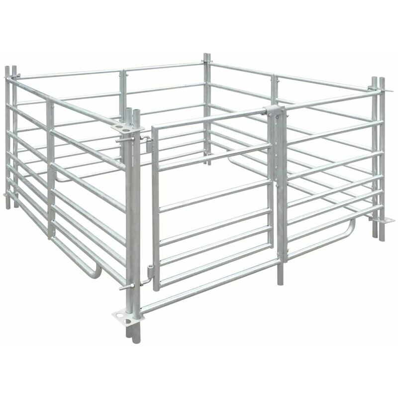 

Corral para ovejas de 4 paneles acero galvanizado 137x137x92 cm