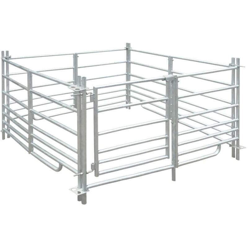 

Corral para ovejas de 4 paneles acero galvanizado 137x137x92 cm
