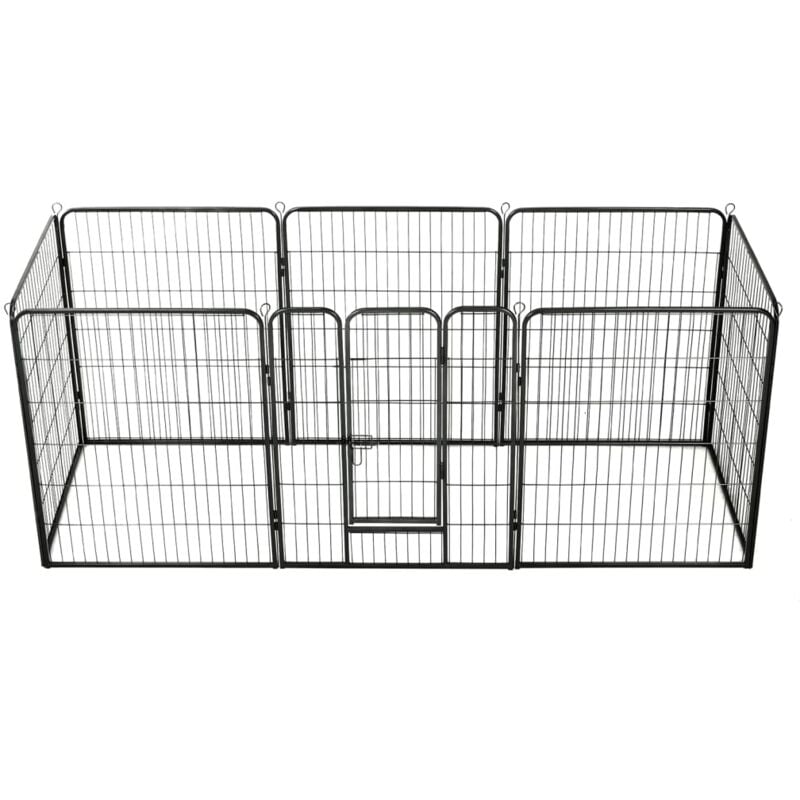 

vidaXL Corral para Perros de Acero Negro 8 Paneles 80x100 cm - Negro