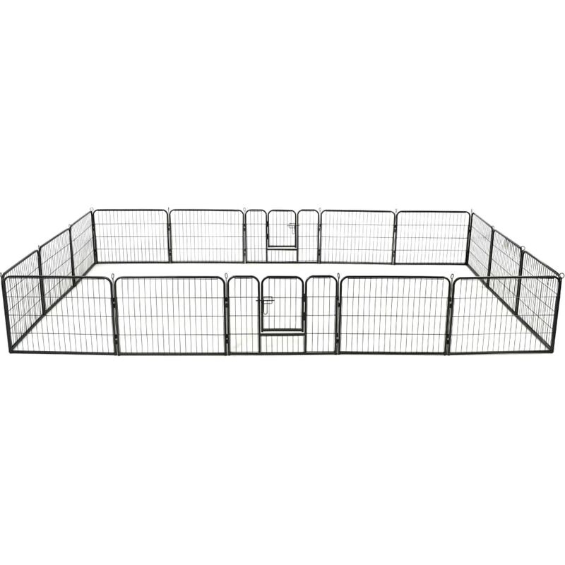 Corral para perros 16 paneles de acero 60x80 cm negro Vidaxl Negro