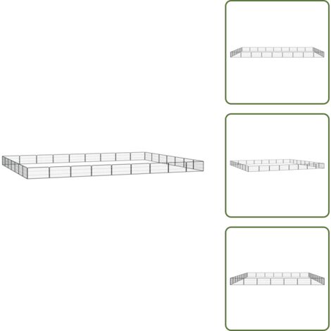 Corral para perros negro - vidaXL Jaula perros 32 paneles acero recubierto polvo negro 100x50 cm - Corral para perros con recubrimiento en polvo