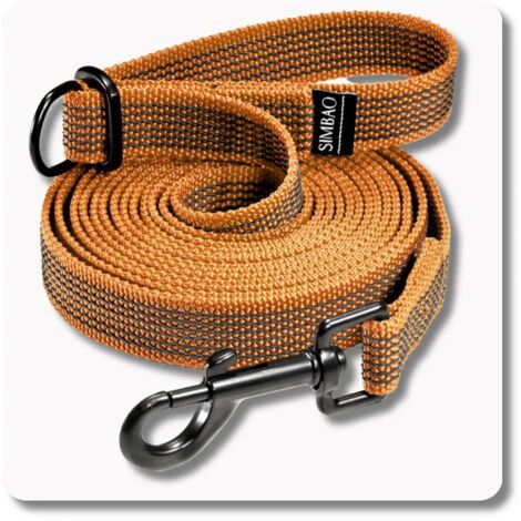 Correa ajustable antideslizante MARRÓN - 7m, 76MM - perro 10-25kg