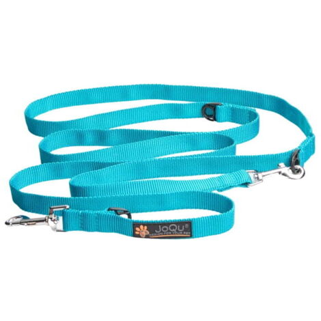 Correa ajustable JoQu® Classic turquesa de 250 cm para perros pequeños
