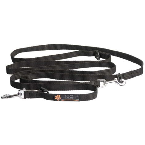 Correa ajustable negra JoQu® Classic de 250 cm para perros pequeños