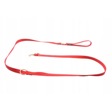 CORREA AJUSTABLE PARA PERROS NELSON-X BASIC GOLD DE 5 M CON MOSQUETÓN. PEQUEÑOS ACCESORIOS DORADOS.