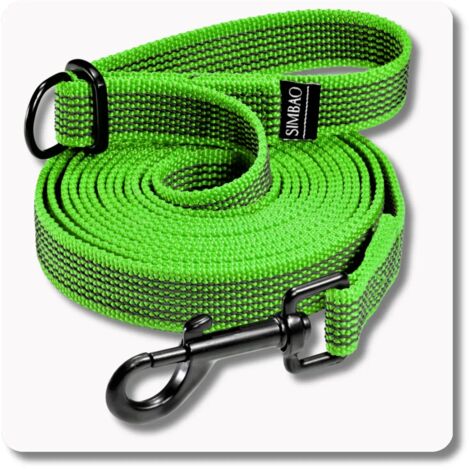 Correa antideslizante ajustable VERDE - 10m, 76MM - perro 10-25kg
