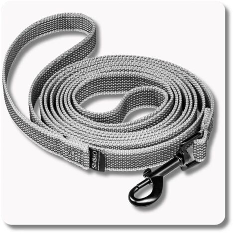 Correa antideslizante GRIS - 5m, 76MM - perro 10-25kg