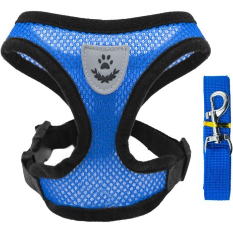 Correa antiescape para perros - Chaleco reflectante para paseos seguros  Arnés de entrenamiento antitirones para perros pequeños y medianos  Ajuste cómodo para uso diario (Azul, Mediano)