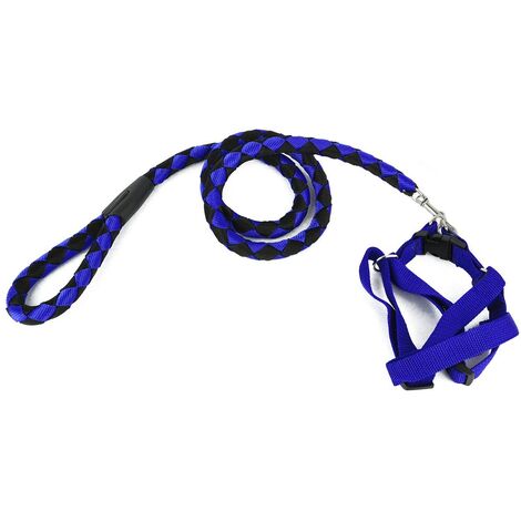 Correa corta en dos tonos 120 cm ART 5824 perros pequeños-medianos | Azul-negro