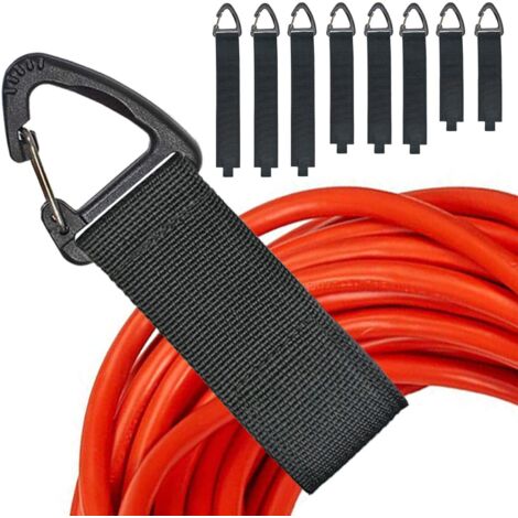 Correa de almacenamiento con brida de velcro y ganchos triangulares para organizar cables, alambres, cuerdas y mangueras, 2S/3M/3L