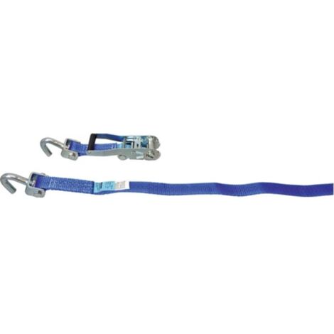 Correa de amarre para automóvil DIN EN 12195-2 L.2.6m An.35mm con mano + dedo giratorio LC U 3000 daN