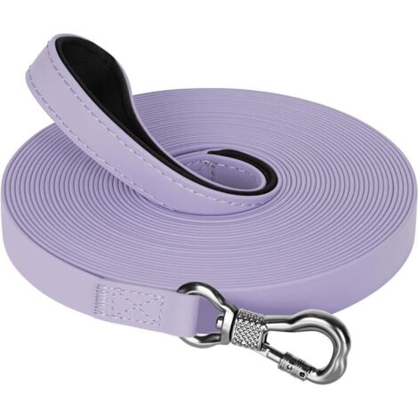 Correa de entrenamiento impermeable para perros de 5 m, con mosquetón de seguridad, resistente para perros pequeños, medianos y grandes, color morado