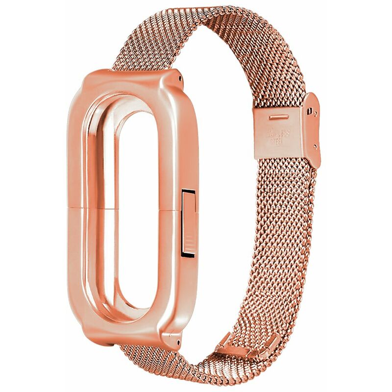 

Correa de muneca de metal compatible con Xiaomi Mi Band 3 Pulsera Pulsera de acero inoxidable sin tornillos Correa de reloj Correa de reloj