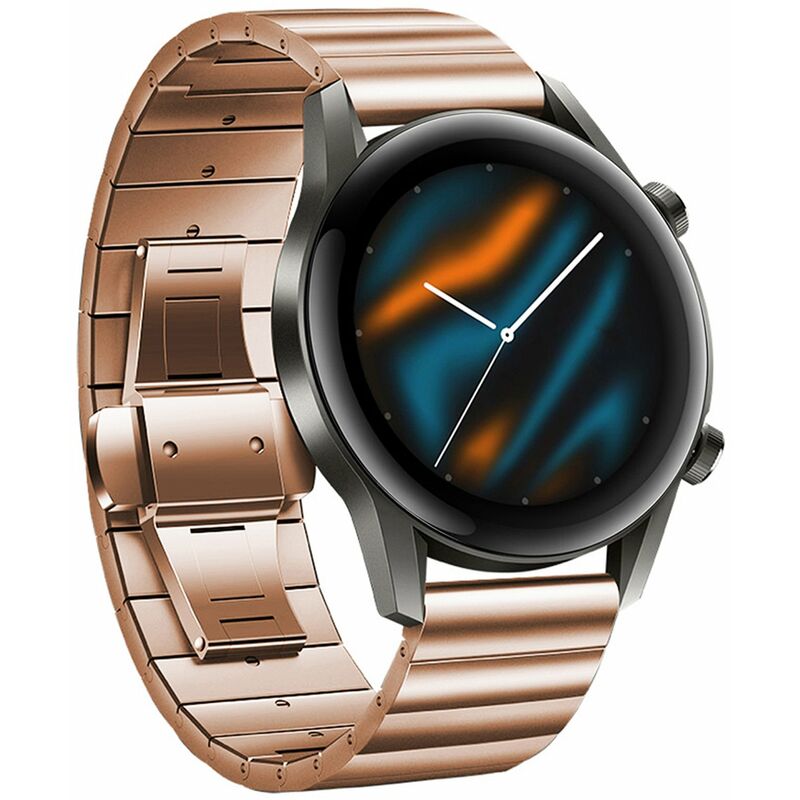 

Correa de reloj de 20 mm, correa de reloj de acero inoxidable, reemplazo de pulsera para HUAWEI WATCH GT2 42 mm / HONOR MagicWatch2 42 mm,Oro rosa