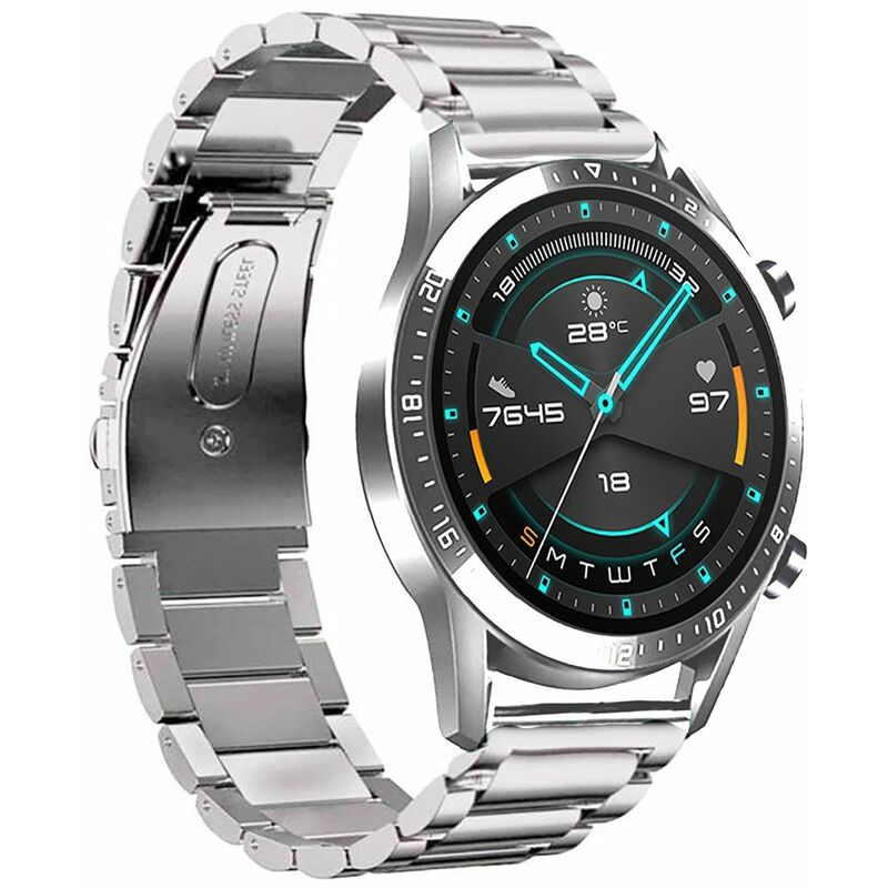 

Correa de reloj de 22 mm, correa de reloj de acero inoxidable, correa de repuesto para HUAWEI WATCH GT2 46 mm / HONOR MagicWatch2 46 mm / HONOR