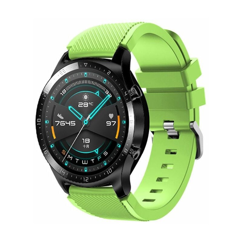 

Correa de reloj de silicona de 22 mm Reemplazo de la correa de reloj con la superficie de la raya de la hebilla Reemplazo de la pulsera para HUAWEI