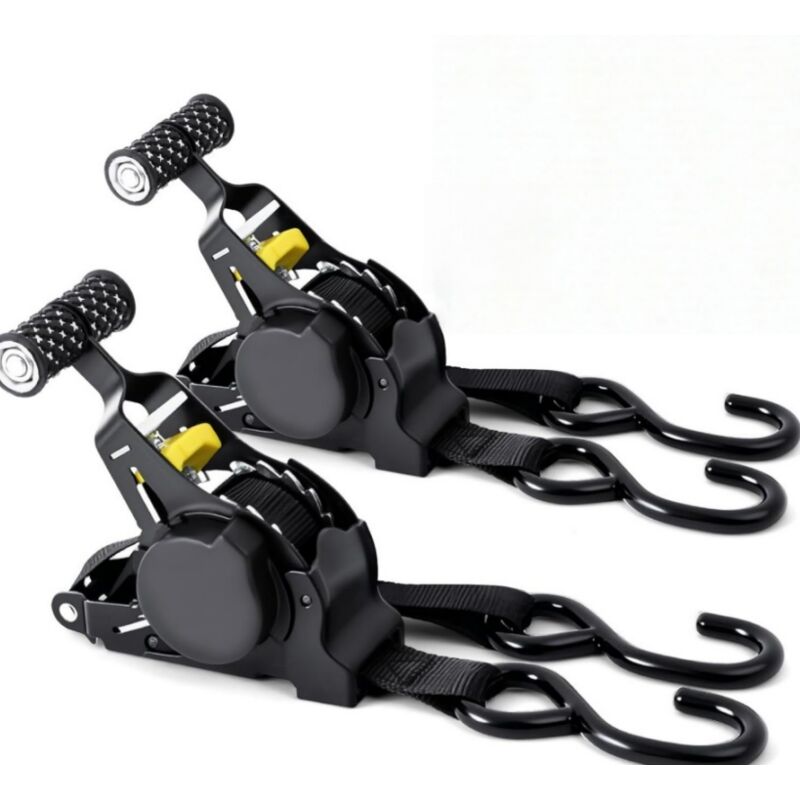 Correa de trinquete, correas de trinquete automáticas de 3,3 m x 25 mm, resistencia a la rotura de 680 kg, correa de amarre retráctil automática para