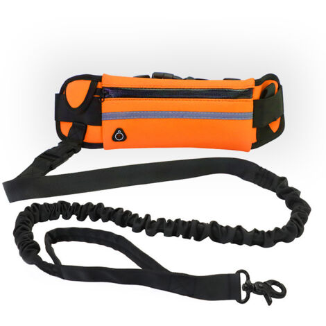 Correa deportiva naranja para perros, cinturón deportivo, correa retráctil reflectante para paseos al aire libre, correa para perros a prueba de explosiones.