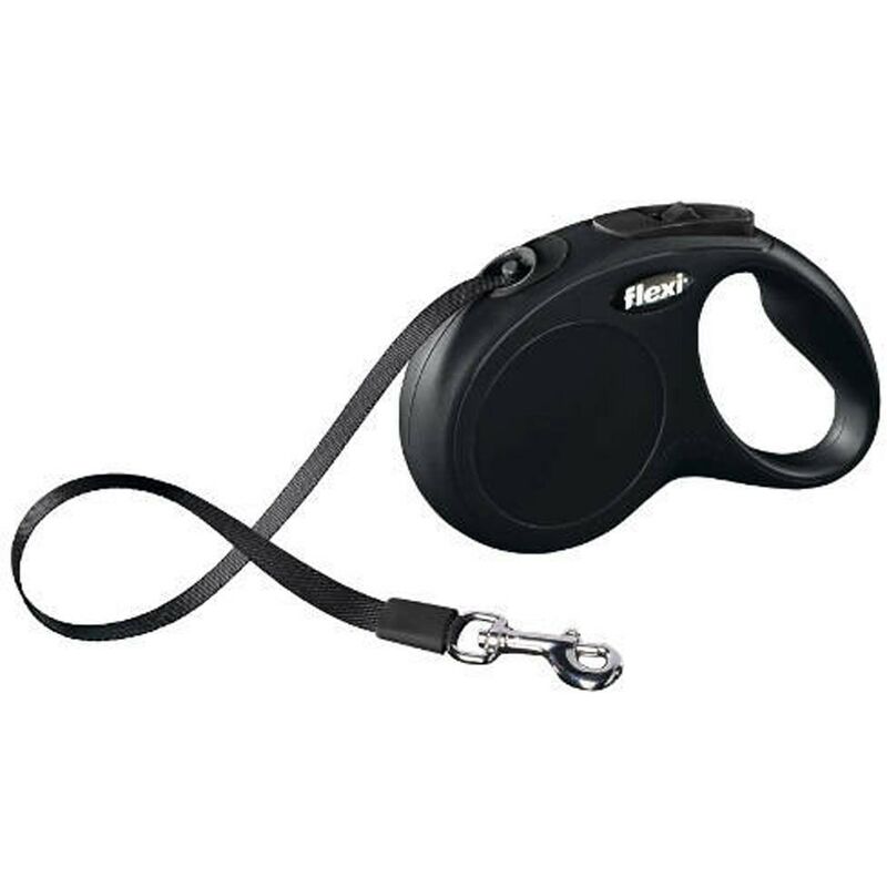 

Correa extensible Flexi New Classic de cinta XS en color negro | Correa de perro hasta 12 kg | Correa de 3 metros