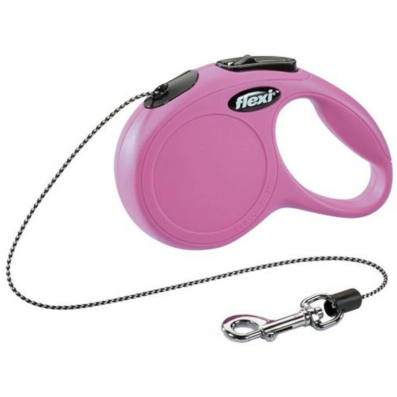 

Correa extensible Flexi New Classic de cordon S en color rosa | Correa de perro hasta 12 kg | Correa de 5 metros