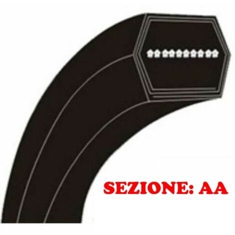Correa hexagonal para tractor de césped sección AA112 fabricada con KEVLAR A-612178