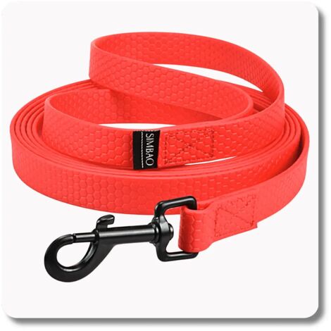 Correa impermeable ROJA - 1,8 m, 76 mm - perro 10-25 kg