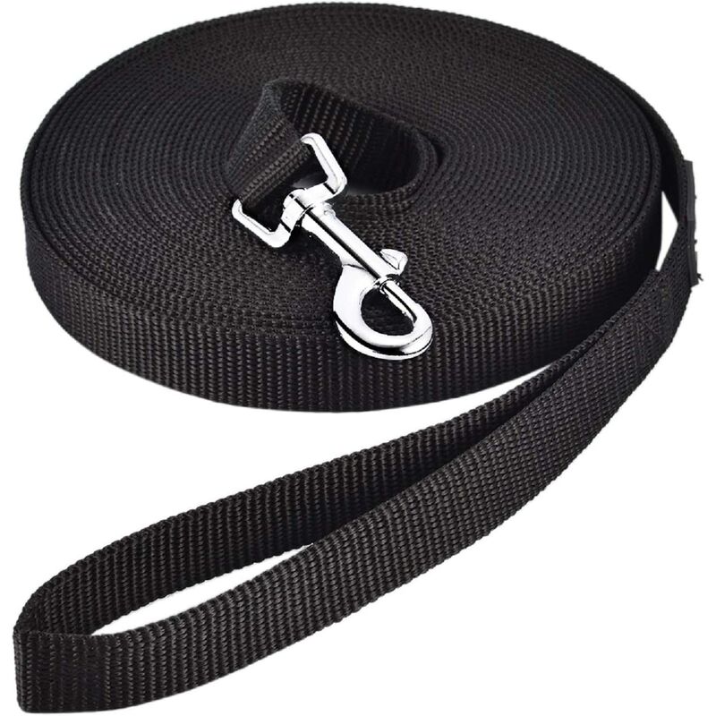 

Correa larga para adiestramiento de perros Correa larga de nailon a mano alzada para perros, gatos, caminar, trotar (3 m de longitud, negro)