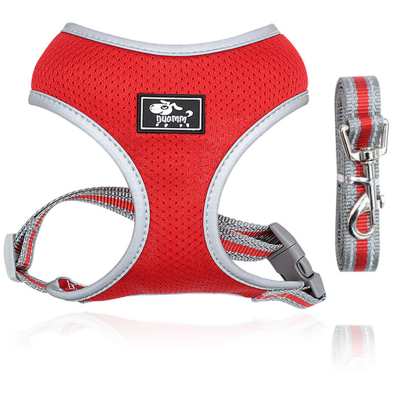 

Arnes para perros, arnes para mascotas sin tirones Arnes para perros con paso de aire, malla para todo clima,Rojo, XS