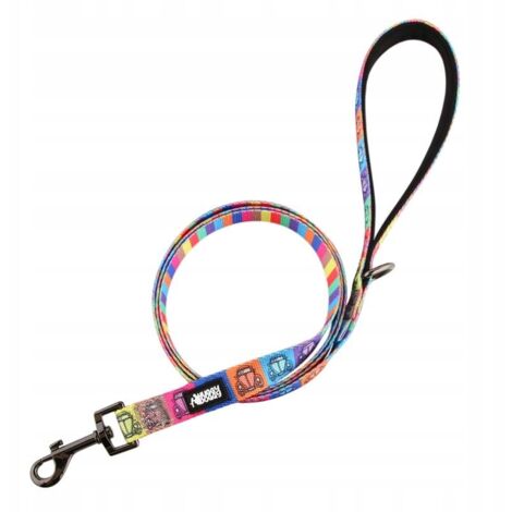 Correa para perro corta 1,5m colorida urbana tradicional HUGGY DOGGY S