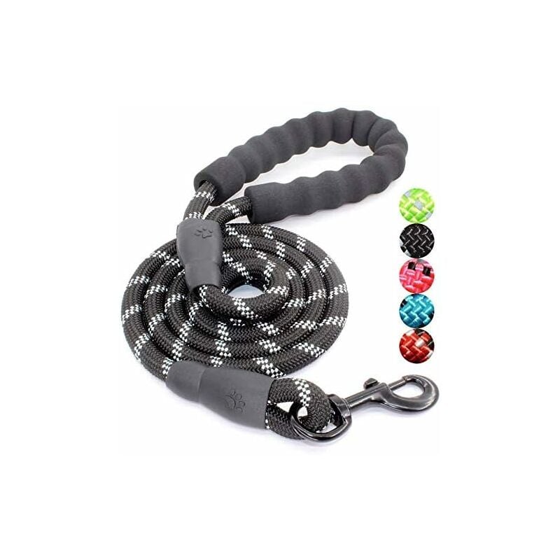 

Abcrital - Correa para perro de 1,5 m, cuerda para correa para perro con mango acolchado suave y cables reflectantes de nailon duraderos Correa de