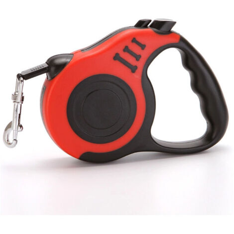 Correa para perro duradera con tracción automática (1 unidad roja)