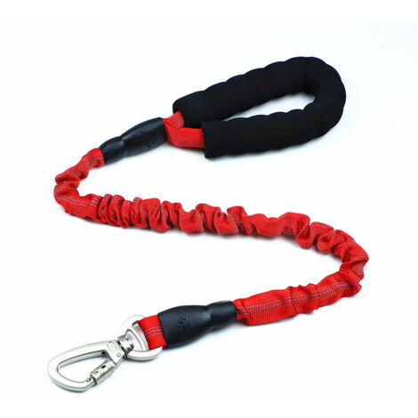 Correa para perro grande, elástica y resistente, de 20 a 60 kg (90-150 cm), color rojo.