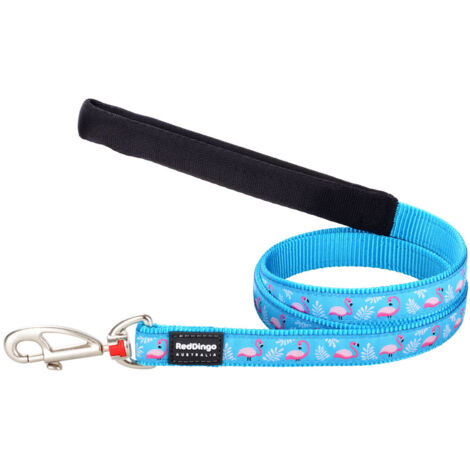 Correa para Perro Red Dingo STYLE FLAMINGO Turquesa 15mm x 120 cm