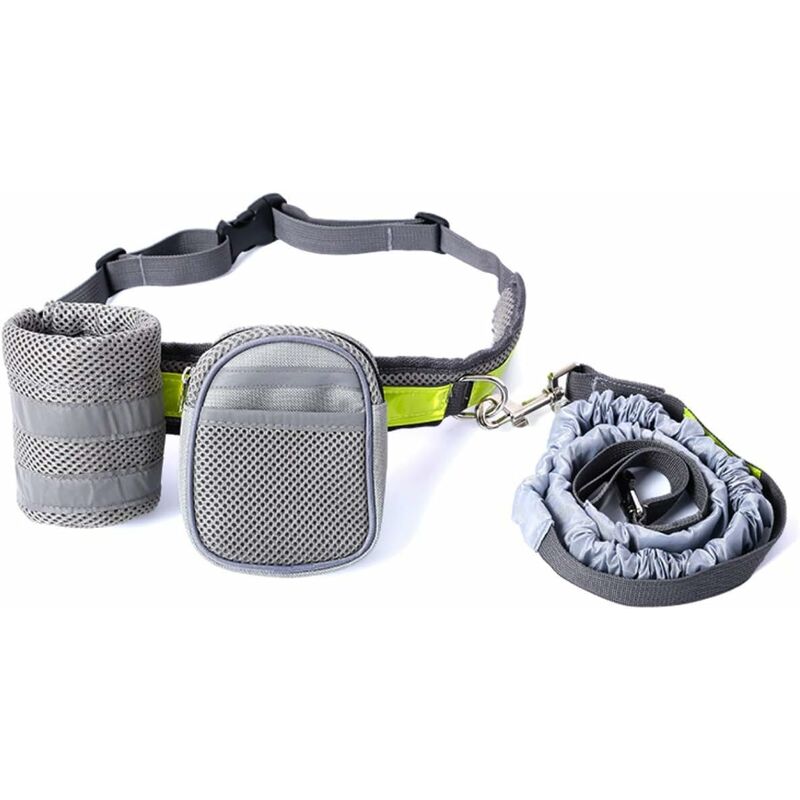 

Abcrital - Correa para perros con manos libres, cinturón ajustable para caminar para perros medianos y grandes, correa para correr elástica retráctil