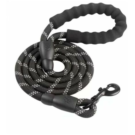 Correa para perros, correa de cuerda con asa acolchada suave, hilos altamente reflectantes, bolsas para excrementos y dispensador de bolsas para perros, correa de cuerda de 1,5 m para perros de todos 